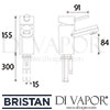 Bristan Oval 1 Hole Bath Filler Dimensions
